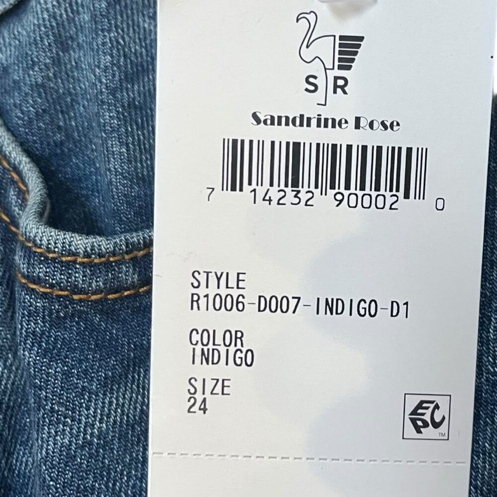 Free People SR vs Sandrine Rose Distressed Button Fly Jeans Size 24 Straight NWT - Picture 10 of 15
